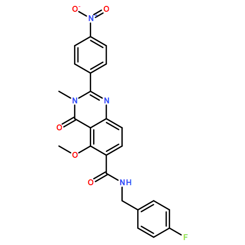 6-Quinazolinecarboxamide, N-[(4-fluorophenyl)methyl]-3,4-dihydro-5-methoxy-3-methyl-2-(4-nitrophenyl)-4-oxo-