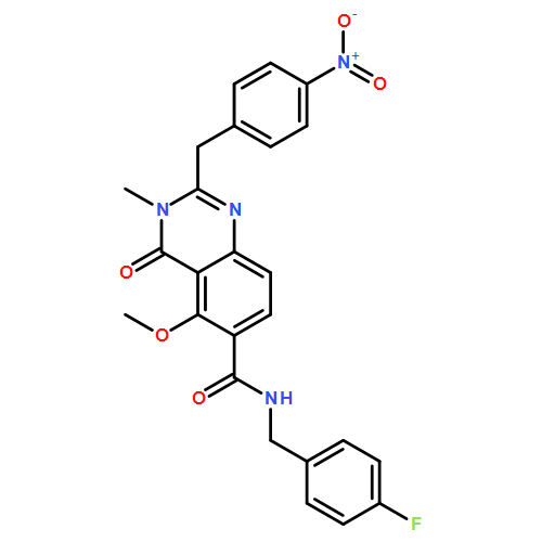 6-Quinazolinecarboxamide, N-[(4-fluorophenyl)methyl]-3,4-dihydro-5-methoxy-3-methyl-2-[(4-nitrophenyl)methyl]-4-oxo-