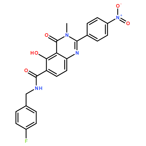 6-Quinazolinecarboxamide, N-[(4-fluorophenyl)methyl]-3,4-dihydro-5-hydroxy-3-methyl-2-(4-nitrophenyl)-4-oxo-