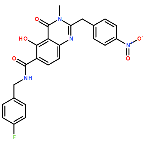 6-Quinazolinecarboxamide, N-[(4-fluorophenyl)methyl]-3,4-dihydro-5-hydroxy-3-methyl-2-[(4-nitrophenyl)methyl]-4-oxo-