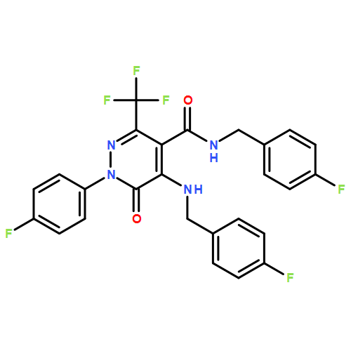 4-Pyridazinecarboxamide, 1-(4-fluorophenyl)-N-[(4-fluorophenyl)methyl]-5-[[(4-fluorophenyl)methyl]amino]-1,6-dihydro-6-oxo-3-(trifluoromethyl)-