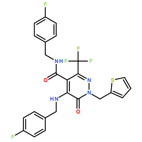 4-Pyridazinecarboxamide, N-[(4-fluorophenyl)methyl]-5-[[(4-fluorophenyl)methyl]amino]-1,6-dihydro-6-oxo-1-(2-thienylmethyl)-3-(trifluoromethyl)-