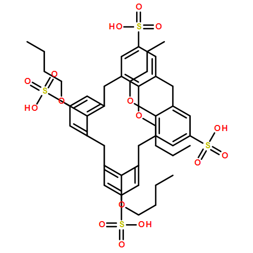 Pentacyclo[19.3.1.13,7.19,13.115,19]octacosa-1(25),3,5,7(28),9,11,13(27),15,17,19(26),21,23-dodecaene-5,11,17,23-tetrasulfonic acid, 25,26,27,28-tetrabutoxy-