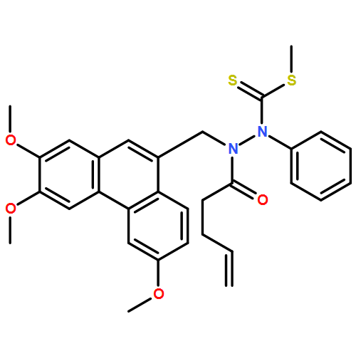 4-Pentenoic acid, 2-[(methylthio)thioxomethyl]-2-phenyl-1-[(2,3,6-trimethoxy-9-phenanthrenyl)methyl]hydrazide