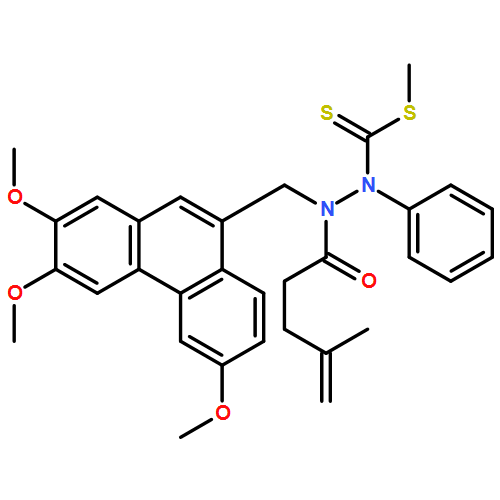 4-Pentenoic acid, 4-methyl-, 2-[(methylthio)thioxomethyl]-2-phenyl-1-[(2,3,6-trimethoxy-9-phenanthrenyl)methyl]hydrazide