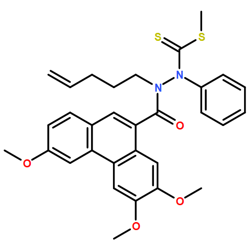 9-Phenanthrenecarboxylic acid, 3,6,7-trimethoxy-, 2-[(methylthio)thioxomethyl]-1-(4-penten-1-yl)-2-phenylhydrazide