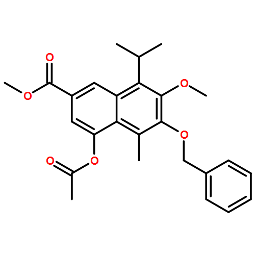 2-Naphthalenecarboxylic acid, 4-(acetyloxy)-7-methoxy-5-methyl-8-(1-methylethyl)-6-(phenylmethoxy)-, methyl ester