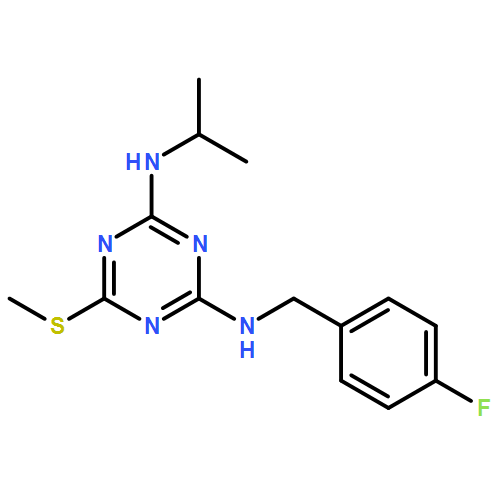 1,3,5-Triazine-2,4-diamine, N2-[(4-fluorophenyl)methyl]-N4-(1-methylethyl)-6-(methylthio)-