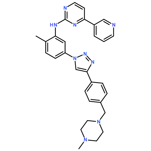 2-Pyrimidinamine, N-[2-methyl-5-[4-[4-[(4-methyl-1-piperazinyl)methyl]phenyl]-1H-1,2,3-triazol-1-yl]phenyl]-4-(3-pyridinyl)-