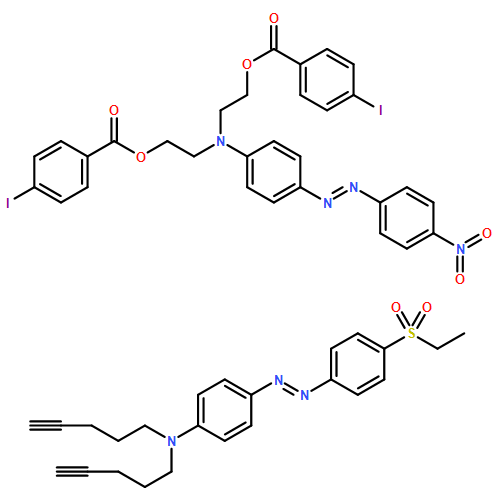 Benzoic acid, 4-iodo-, 1,1'-[[[4-[2-(4-nitrophenyl)diazenyl]phenyl]imino]di-2,1-ethanediyl] ester, polymer with 4-[2-[4-(ethylsulfonyl)phenyl]diazenyl]-N,N-