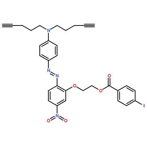 Benzoic acid, 4-iodo-, 2-[2-[2-[4-(di-4-pentyn-1-ylamino)phenyl]diazenyl]-5-nitrophenoxy]ethyl ester, homopolymer