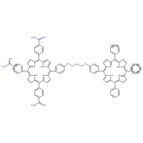 Benzenecarboximidamide, 4,4',4''-[20-[4-[3-[4-(10,15,20-triphenyl-21H,23H-porphin-5-yl)phenoxy]propoxy]phenyl]-21H,23H-porphine-5,10,15-triyl]tris-