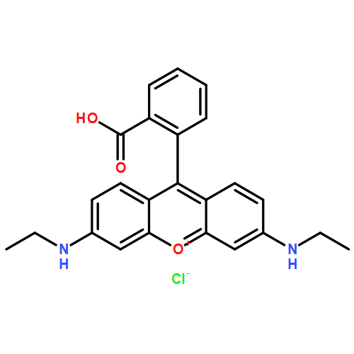 9-(2-carboxyphenyl)-3,6-bis(ethylamino)xanthylium chloride