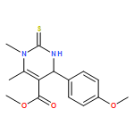 <br>methyl 4-(4-methoxyphenyl)-1,6-dimethyl-2-thioxo-1,2,3,4-tetrahydro-5-pyrim idinecarboxylate