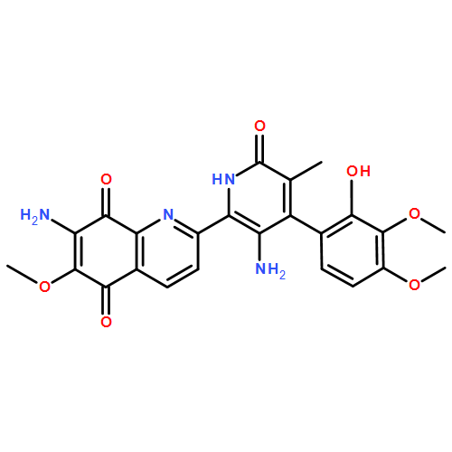 5,8-Quinolinedione, 7-amino-2-[3-amino-1,6-dihydro-4-(2-hydroxy-3,4-dimethoxyphenyl)-5-methyl-6-oxo-2-pyridinyl]-6-methoxy-