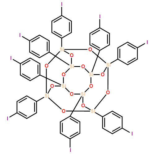 Pentacyclo[9.5.1.13,9.15,15.17,13]octasiloxane, 1,3,5,7,9,11,13,15-octakis(4-iodophenyl)-, homopolymer