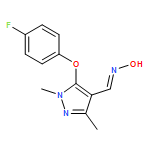 1H-Pyrazole-4-carboxaldehyde, 5-(4-fluorophenoxy)-1,3-dimethyl-, oxime