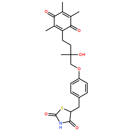 2,4-Thiazolidinedione, 5-[[4-[2-hydroxy-2-methyl-4-(2,4,5-trimethyl-3,6-dioxo-1,4-cyclohexadien-1-yl)butoxy]phenyl]methyl]-