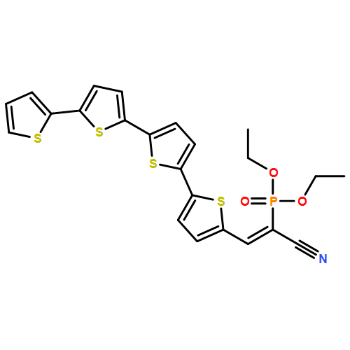 Phosphonic acid, P-(1-cyano-2-[2,2':5',2'':5'',2'''-quaterthiophen]-5-ylethenyl)-, diethyl ester