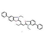 Benzoxazolium, 3-ethyl-2-[2-[(3-ethyl-5-phenyl-2(3H)-benzoxazolylidene)methyl]-1-buten-1-yl]-5-phenyl-, iodide (1:1)