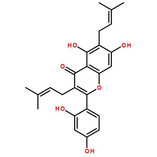 4H-1-Benzopyran-4-one, 2-(2,4-dihydroxyphenyl)-5,7-dihydroxy-3,6-bis(3-methyl-2-buten-1-yl)-