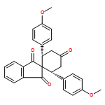 Spiro[cyclohexane-1,2'-[2H]indene]-1',3',4-trione, 2,6-bis(4-methoxyphenyl)-, (2R,6S)-rel-