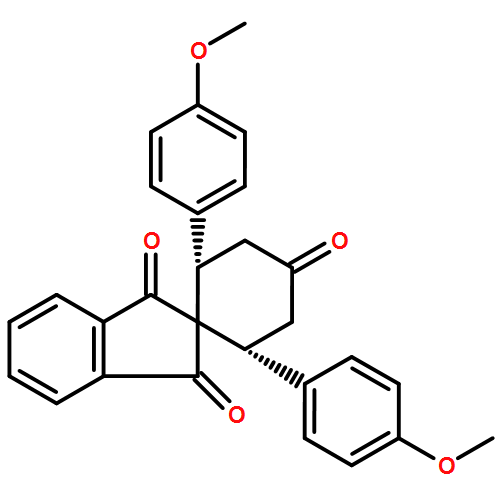 Spiro[cyclohexane-1,2'-[2H]indene]-1',3',4-trione, 2,6-bis(4-methoxyphenyl)-, (2R,6S)-rel-