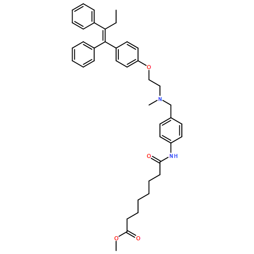 Octanoic acid, 8-[[4-[[[2-[4-[(1Z)-1,2-diphenyl-1-buten-1-yl]phenoxy]ethyl]methylamino]methyl]phenyl]amino]-8-oxo-, methyl ester