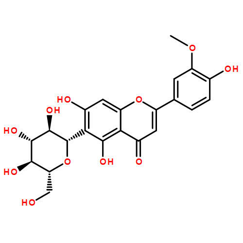 4H-1-Benzopyran-4-one, 6-β-D-glucopyranosyl-5,7-dihydroxy-2-(4-hydroxy-3-methoxyphenyl)-