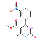 5-Pyrimidinecarboxylic acid, 1,2,3,4-tetrahydro-6-methyl-4-(3-nitrophenyl)-2-oxo-, methyl ester