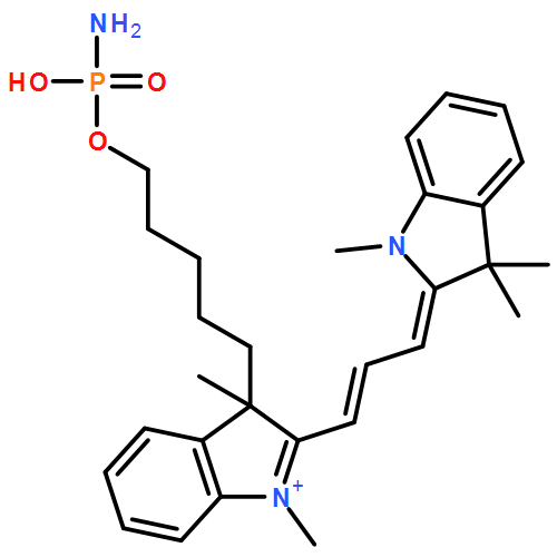 3H-Indolium, 3-[5-[(aminohydroxyphosphinyl)oxy]pentyl]-2-[3-(1,3-dihydro-1,3,3-trimethyl-2H-indol-2-ylidene)-1-propen-1-yl]-1,3-dimethyl-