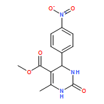 5-Pyrimidinecarboxylic acid, 1,2,3,4-tetrahydro-6-methyl-4-(4-nitrophenyl)-2-oxo-, methyl ester