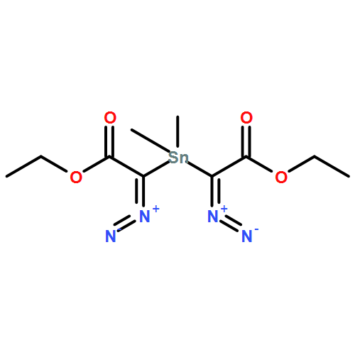 Acetic acid, 2,2'-(dimethylstannylene)bis[diazo-, diethyl ester (9CI)