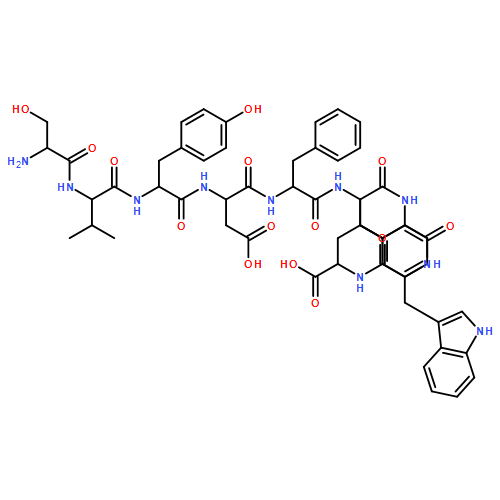 L-Leucine, L-seryl-L-valyl-L-tyrosyl-L-α-aspartyl-L-phenylalanyl-L-phenylalanyl-L-valyl-L-tryptophyl-