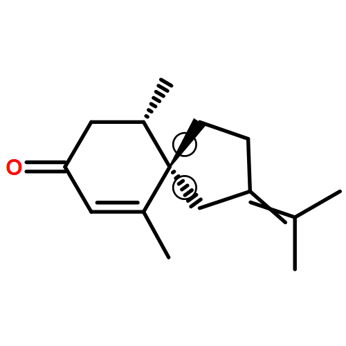 Spiro[4.5]dec-6-en-8-one, 6,10-dimethyl-2-(1-methylethylidene)-, (5R,10R)-rel-