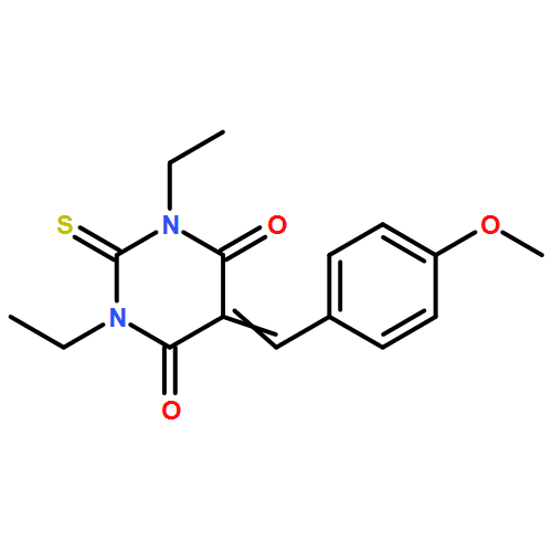 4,6(1H,5H)-Pyrimidinedione, 1,3-diethyldihydro-5-[(4-methoxyphenyl)methylene]-2-thioxo-