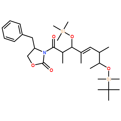 2-Oxazolidinone, 3-[(2R,3R,4E,6S,7R)-7-[[(1,1-dimethylethyl)dimethylsilyl]oxy]-2,4,6-trimethyl-1-oxo-3-[(trimethylsilyl)oxy]-4-octen-1-yl]-4-(phenylmethyl)-, (4R)-