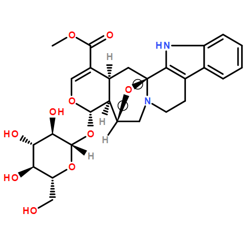 8H-5,14b-Epoxypyrano[4'',3'':4',5']azepino[1',2':1,2]pyrido[3,4-b]indole-1-carboxylic acid, 4-(β-D-glucopyranosyloxy)-4,4a,5,6,9,14,15,15a-octahydro-,