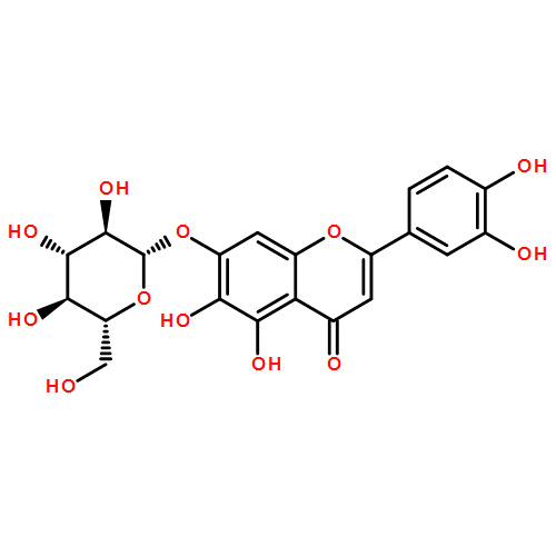 4H-1-Benzopyran-4-one, 2-(3,4-dihydroxyphenyl)-7-(β-D-glucopyranosyloxy)-5,6-dihydroxy-