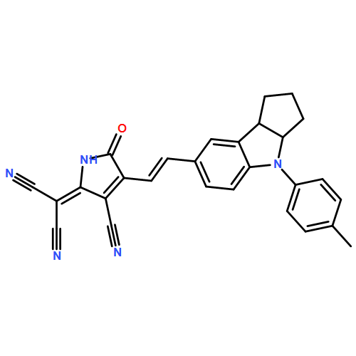 Propanedinitrile, 2-[3-cyano-4-[2-[1,2,3,3a,4,8b-hexahydro-4-(4-methylphenyl)cyclopent[b]indol-7-yl]ethenyl]-1,5-dihydro-5-oxo-2H-pyrrol-2-ylidene]-