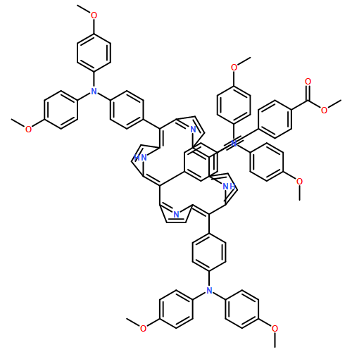 Benzoic acid, 4-[2-[10,15,20-tris[4-[bis(4-methoxyphenyl)amino]phenyl]-21H,23H-porphin-5-yl]ethynyl]-, methyl ester