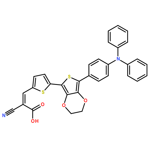 2-Propenoic acid, 2-cyano-3-[5-[7-[4-(diphenylamino)phenyl]-2,3-dihydrothieno[3,4-b]-1,4-dioxin-5-yl]-2-thienyl]-