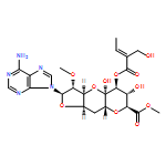 D-arabino-α-L-ido-7-Undeculo-7,3-pyranose-1,4-furanuronic acid, 1-(6-amino-9H-purin-9-yl)-6,10-anhydro-1,5-dideoxy-2-O-methyl-, methyl ester, 8-