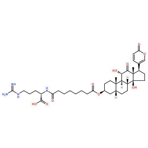 Bufa-20,22-dienolide, 3-[[8-[[(1S)-4-[(aminoiminomethyl)amino]-1-carboxybutyl]amino]-1,8-dioxooctyl]oxy]-11,14-dihydroxy-12-oxo-, (3β,5β,11α)-