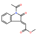 Acetic acid, 2-(1-acetyl-1,2-dihydro-2-oxo-3H-indol-3-ylidene)-, methyl ester, (2E)-