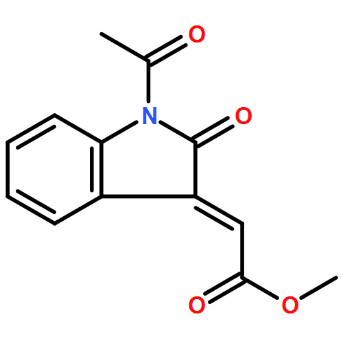 Acetic acid, 2-(1-acetyl-1,2-dihydro-2-oxo-3H-indol-3-ylidene)-, methyl ester, (2E)-