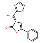 5(4H)-Oxazolone, 4-[1-(2-furanyl)ethylidene]-2-phenyl-, (Z)- (9CI)