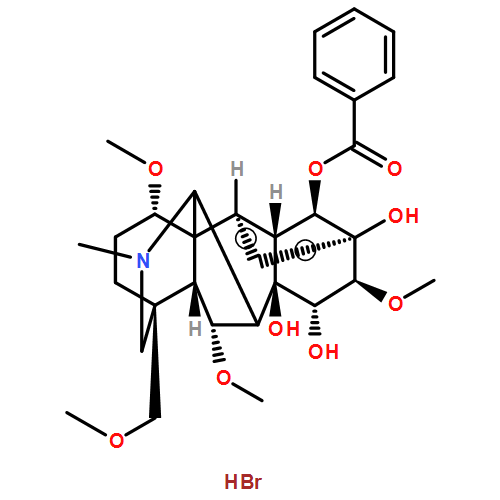 Aconitane-8,13,14,15-tetrol, 1,6,16-trimethoxy-4-(methoxymethyl)-20-methyl-, 14-benzoate, hydrobromide (1:1), (1α,6α,14α,15α,16β)-