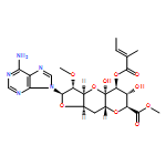 D-arabino-α-L-ido-7-Undeculo-7,3-pyranose-1,4-furanuronic acid, 1-(6-amino-9H-purin-9-yl)-6,10-anhydro-1,5-dideoxy-2-O-methyl-, methyl ester, 8-