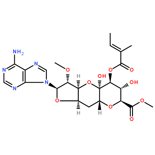 D-arabino-α-L-ido-7-Undeculo-7,3-pyranose-1,4-furanuronic acid, 1-(6-amino-9H-purin-9-yl)-6,10-anhydro-1,5-dideoxy-2-O-methyl-, methyl ester, 8-